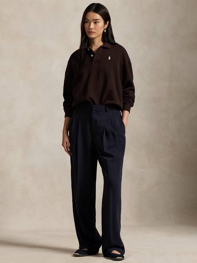 

Поло с воротником из флиса Ralph Lauren, Brown