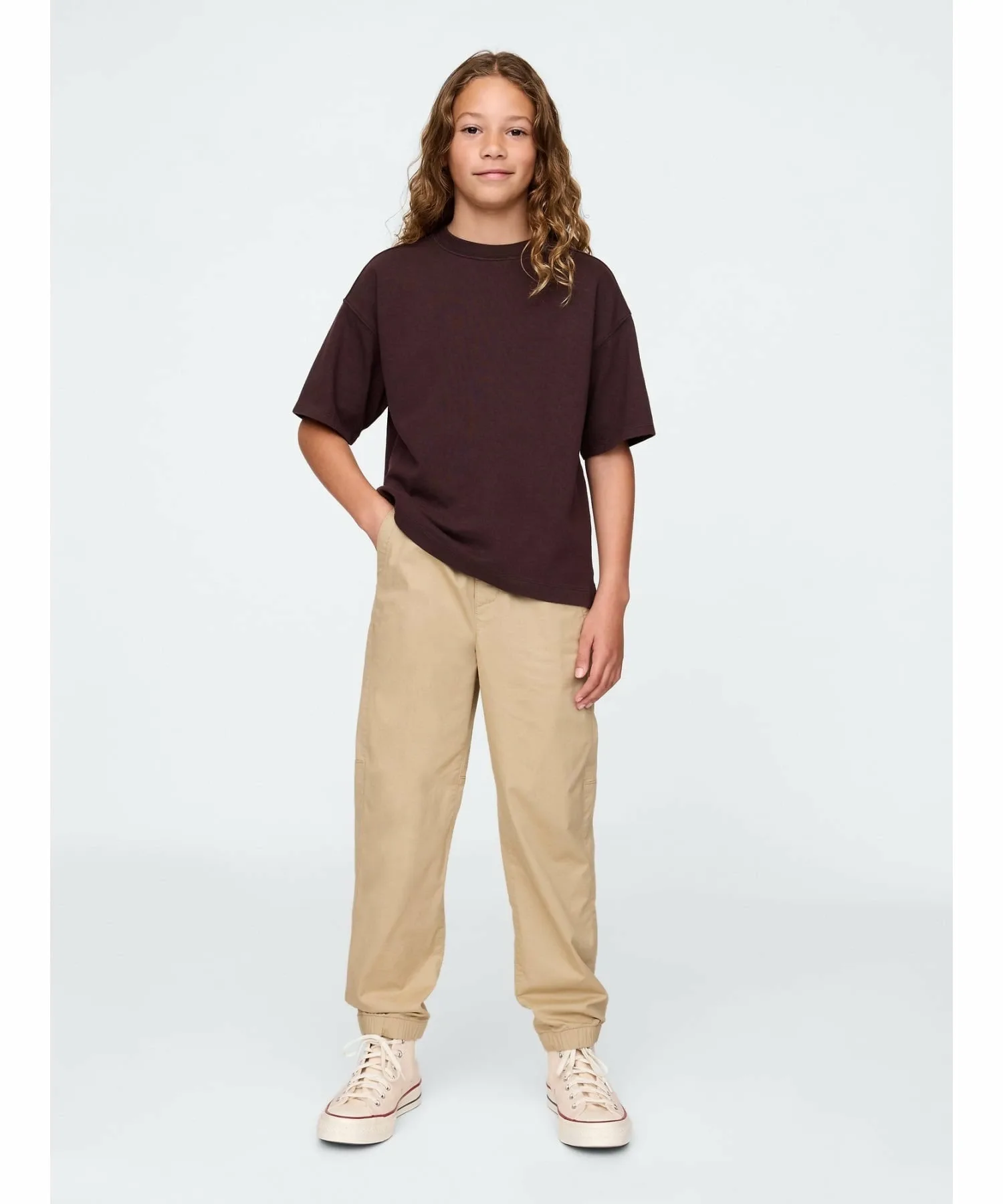 (K) Свободные повседневные спортивные штаны (детские) GAP, ICONIC_KHAKI — фото 2