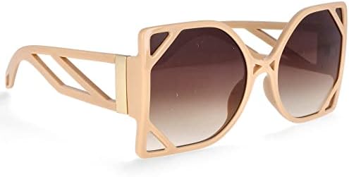 

Модные солнцезащитные очки в большой квадратной оправе для женщин 2026 года, с полой конструкцией, увеличенного размера, защитой от УФ-излучения UV400, в винтажном стиле MTZJH, C5tea