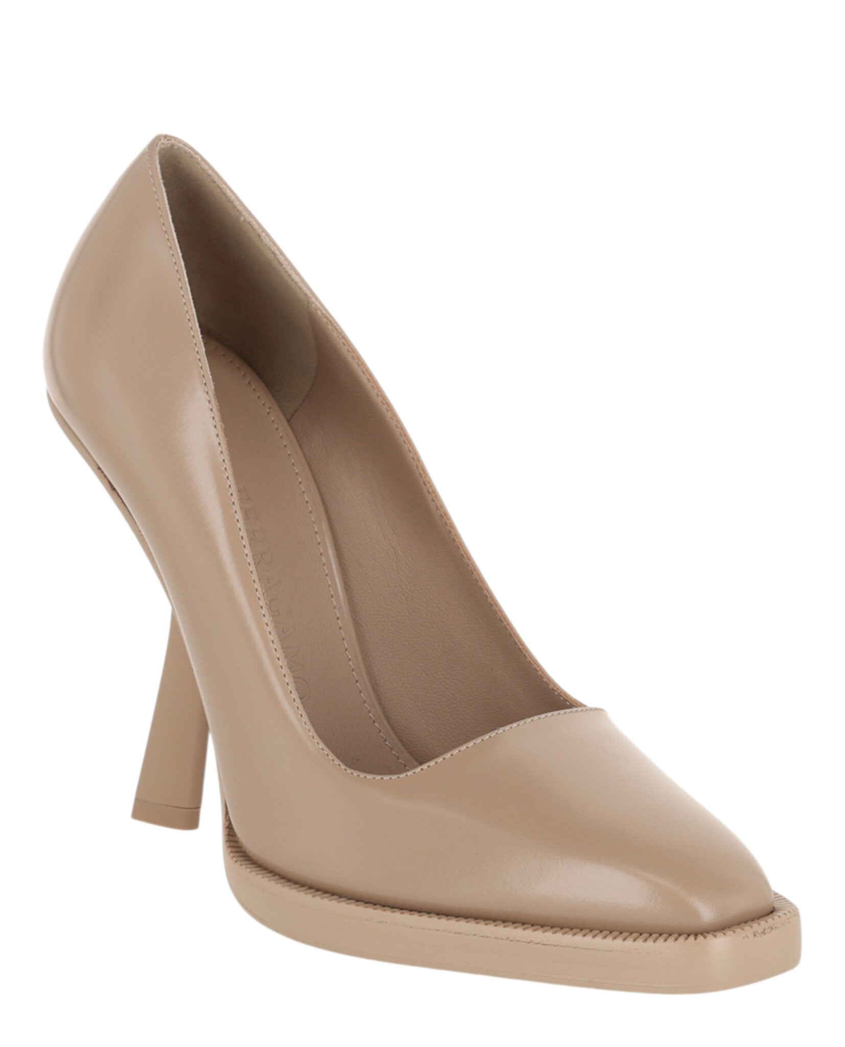 Туфли-лодочки Anser X5 из кожи Salvatore Ferragamo, бежевый — фото 2
