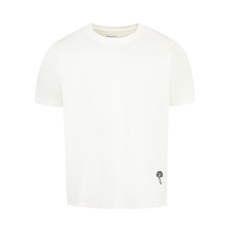 

Футболка Bottega Veneta Mushroom Embroidered Crewneck T-Shirt, Chalk