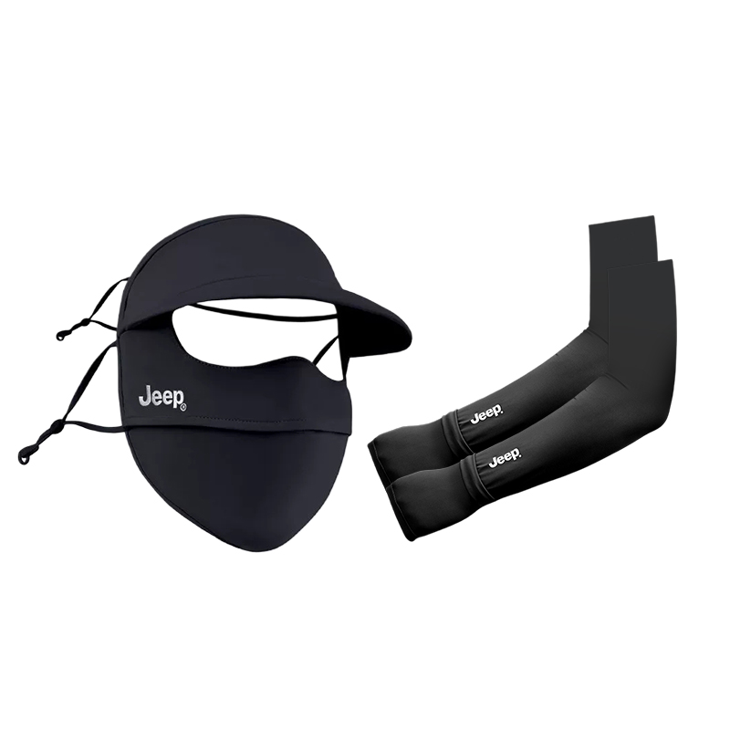 

Ветро- и пылезащитная термомаска для велоспорта, бега, альпинизма и поездок на работу, унисекс Jeep, sun protection three-piece set[face mask * 1 piece+cooling arm sleeves * 2 pack черный]