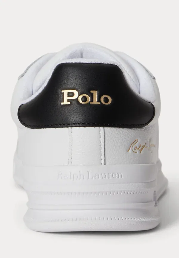 Кроссовки кожаные Heritage Court II Leather Sneaker Trainers Polo Ralph Lauren, белый/черный — фото 3