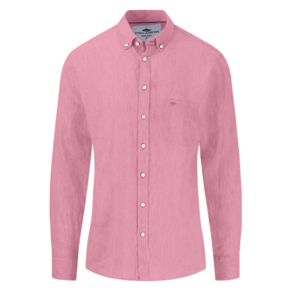 

Рубашка Fynch Hatton Linen Fine Stripe, розовый
