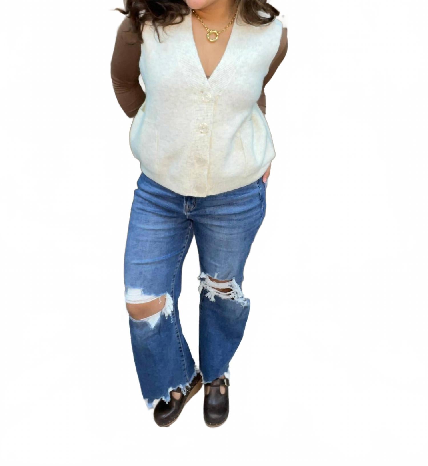 

DAVI & DANI Топ-свитер без рукавов, цвет светло-серый меланж