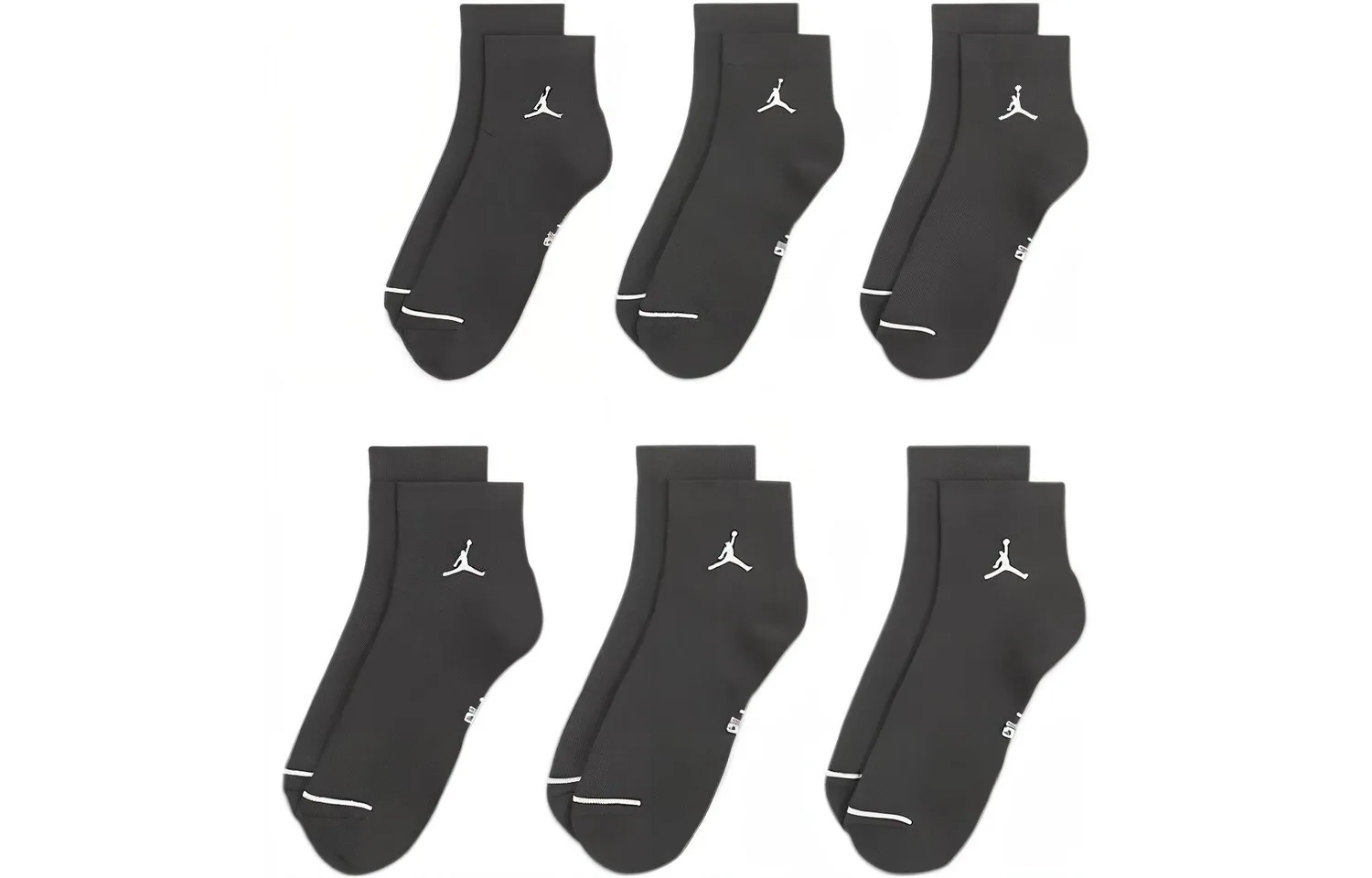 Повседневные носки до щиколотки 3 пары Jordan, 2 Sets 6 Pack (Black)