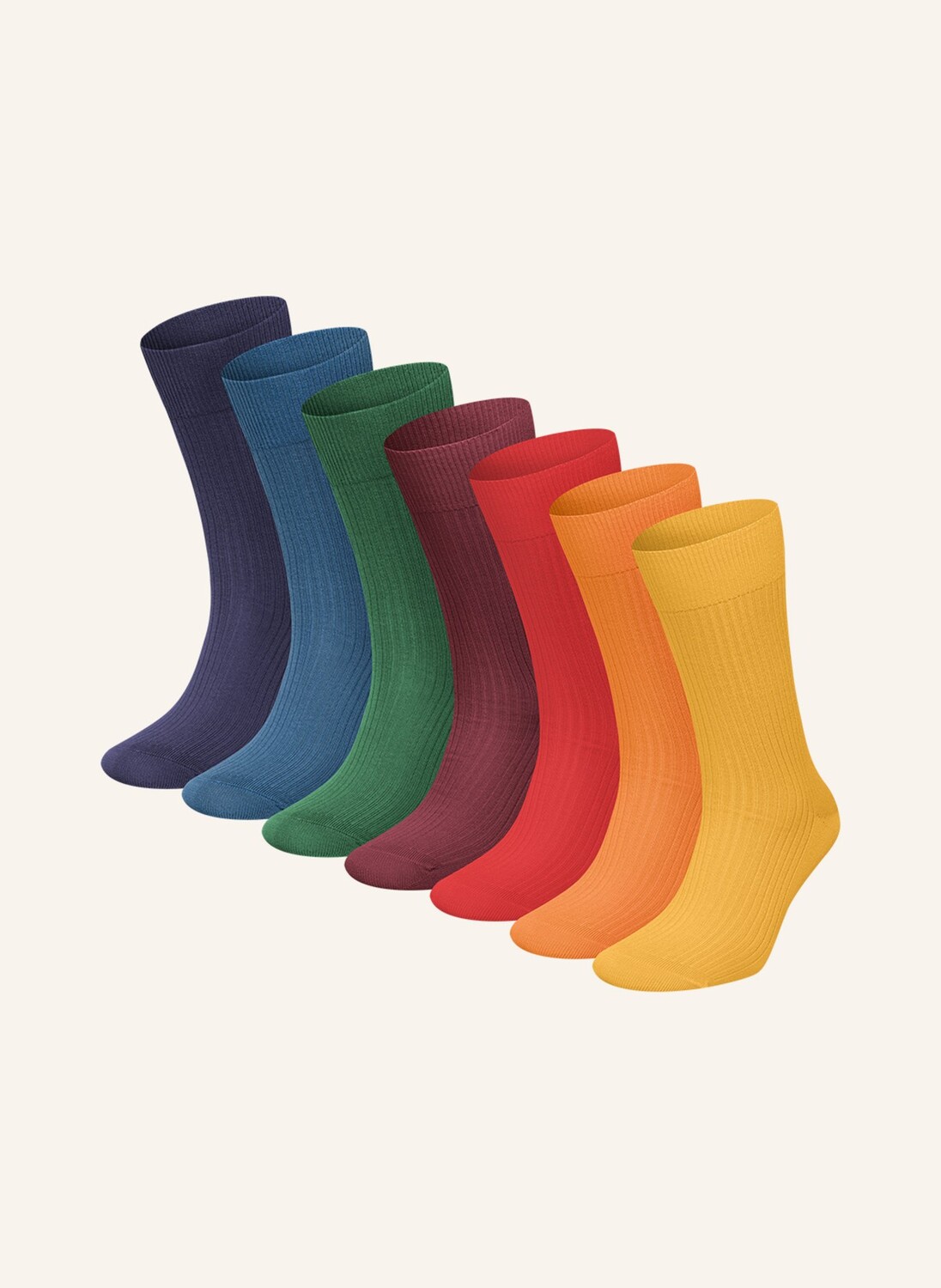 

Набор из 7 носков коллекция ribbed rainbow DillySocks, цвет SCHWARZ/WEISS/ROT