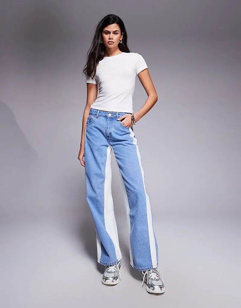 

Джинсы-багги Liquor N Poker в стиле байкер с контрастной вставкой в ​​разноцветном цвете