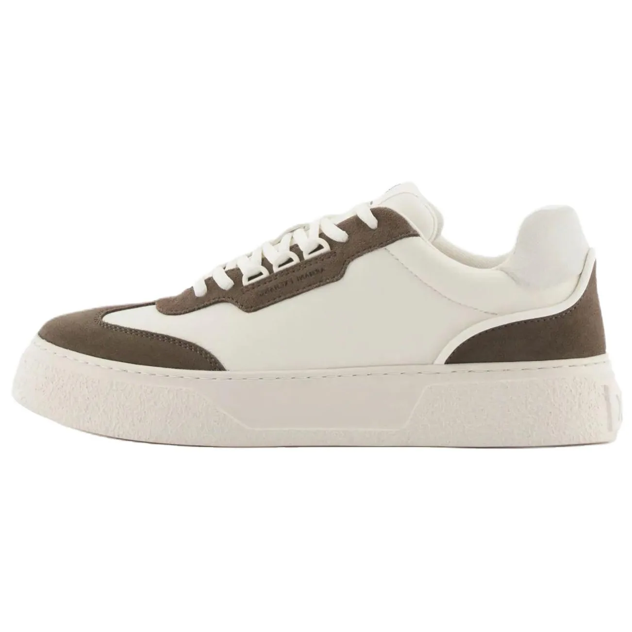 ARMANI EXCHANGE Кроссовки мужские AE Cow Split Leather Low top Skateboard Shoes 4cm Ecru