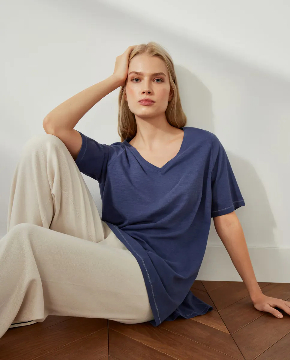 

Футболка женская с коротким рукавом Southern Cotton, индиго