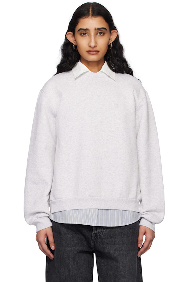 

Флисовая толстовка с круглым вырезом Acne Studios, серый