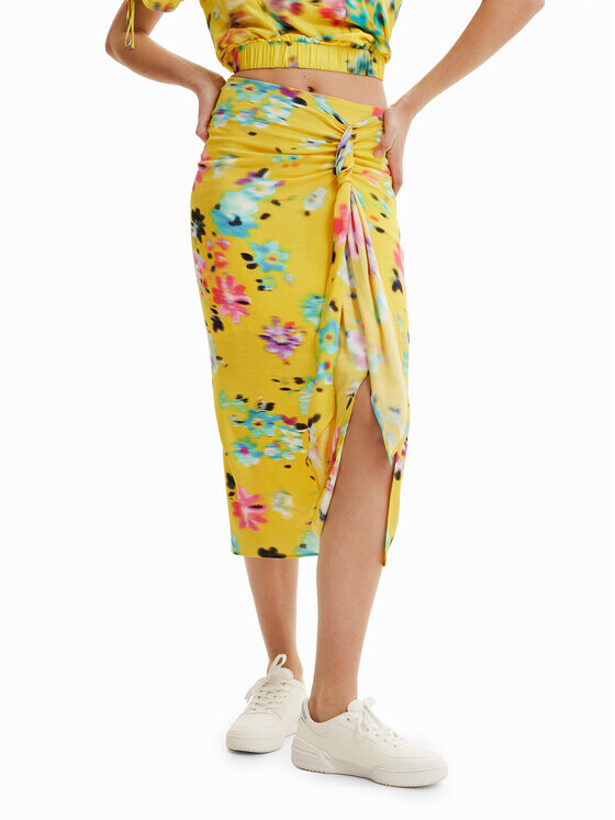 

Юбка миди стандартного кроя Desigual, желтый