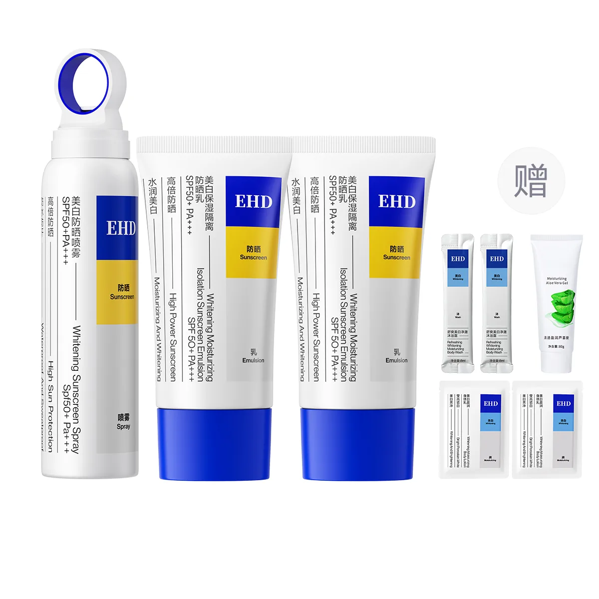 EHD Набор для ухода за кожей унисекс, [Box Not Included]Sun Protection Lotion*2+Sunscreen Sprays*1