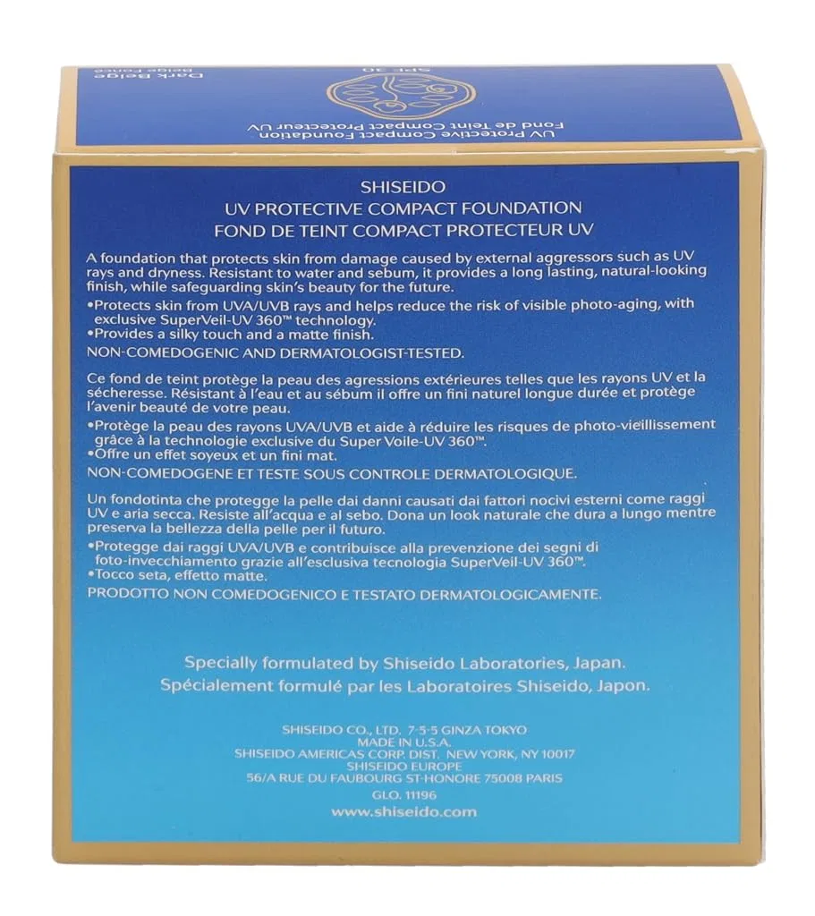Компактная тональная основа «Sun Protective Compact Foundation SPF 30» от Shiseido Shiseido, Dark Beige — фото 4