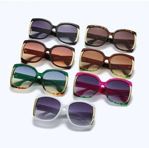 

Квадратные солнцезащитные очки 2027 для женщин, винтажные мужские солнцезащитные очки, зеленые, фиолетовые, с леопардовым принтом, цвета чая, UV400 MTZJH, Black