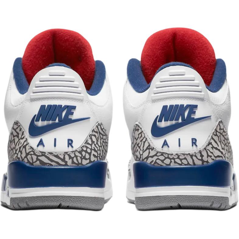 Jordan Air 3 противоскользящие износостойкие высокие детские ботинки white blue — фото 3