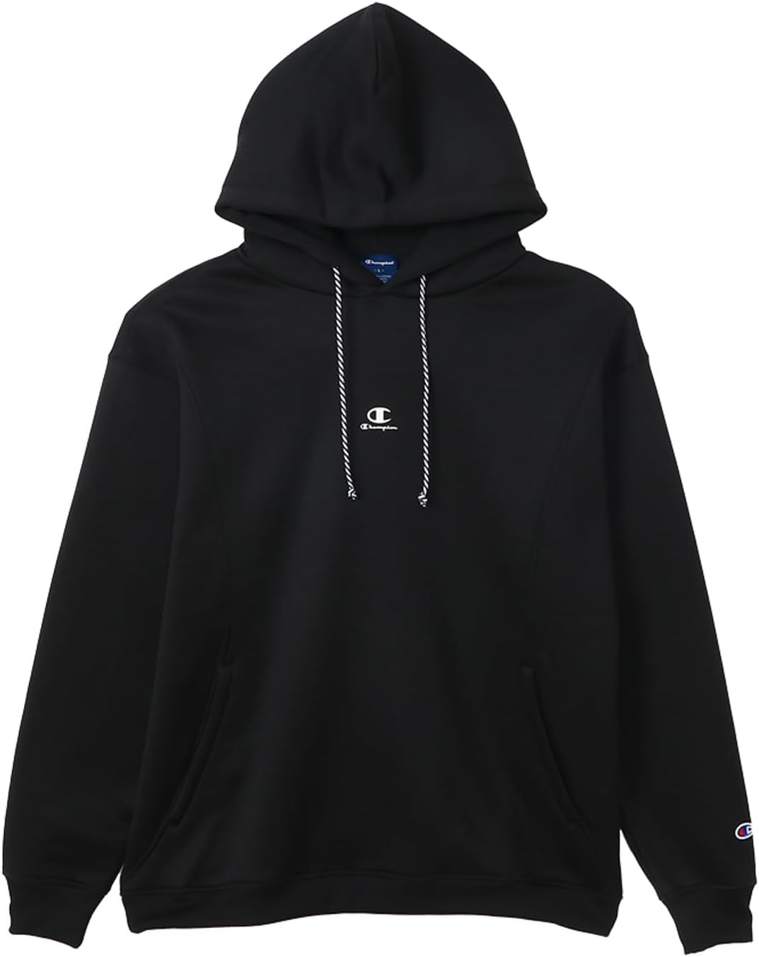 

Мужская толстовка с длинным рукавом Champion, свободный крой, эластичная, теплая, с логотипом в одной точке, толстовка с капюшоном из махровой ткани Techweave, TECH WEAVE C3-AS104, черный