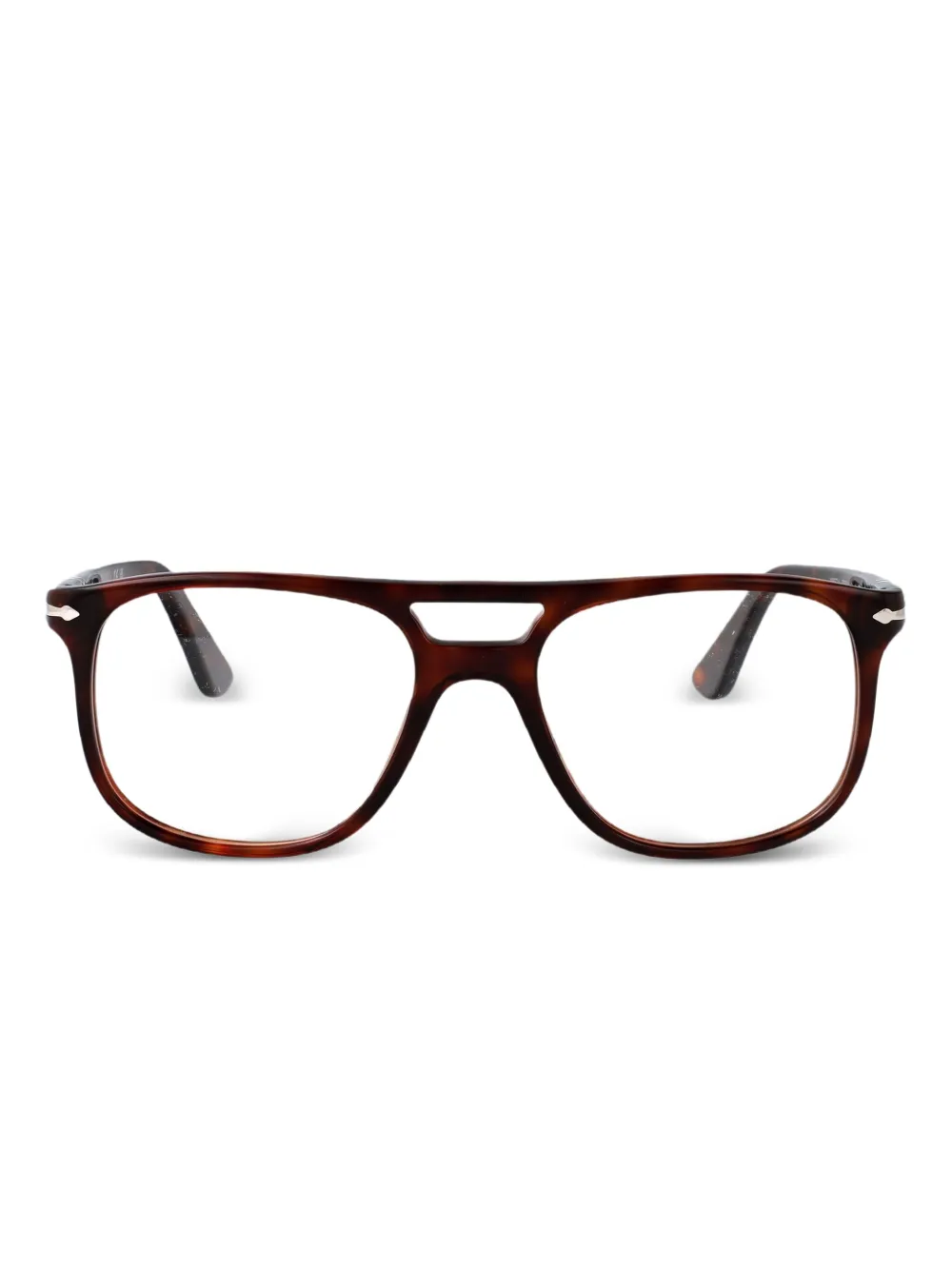 

Очки в прямоугольной оправе с двойным мостом Persol, коричневый