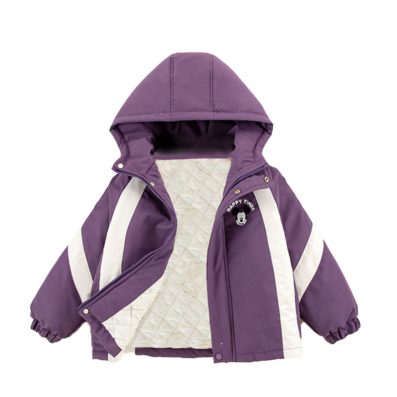 

Модная минималистичная универсальная утепленная пуховик с капюшоном Disney, фиолетовый