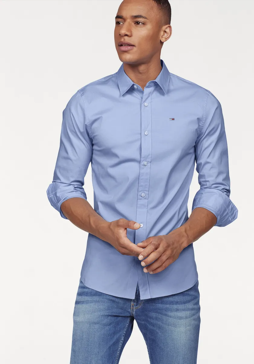 

Рубашка с длинными рукавами Tommy Jeans "Sabim Stretch Shirt Shirt", рубашка стрейч, премиум-класса, приталенного кроя, с эластаном, цвет Lavender Lustre