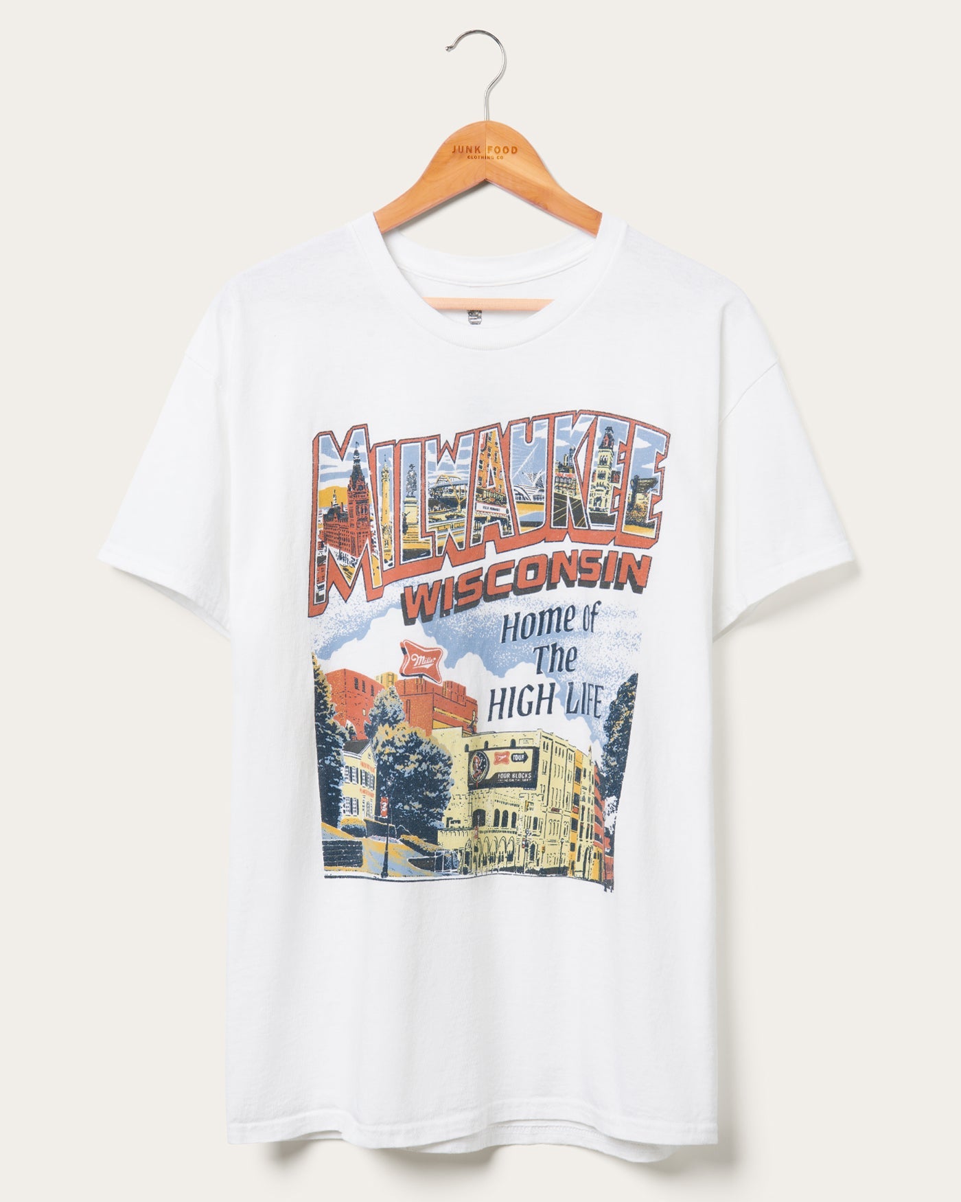 

Футболка Miller Milwaukee Flea Market Junk Food Clothing, белый