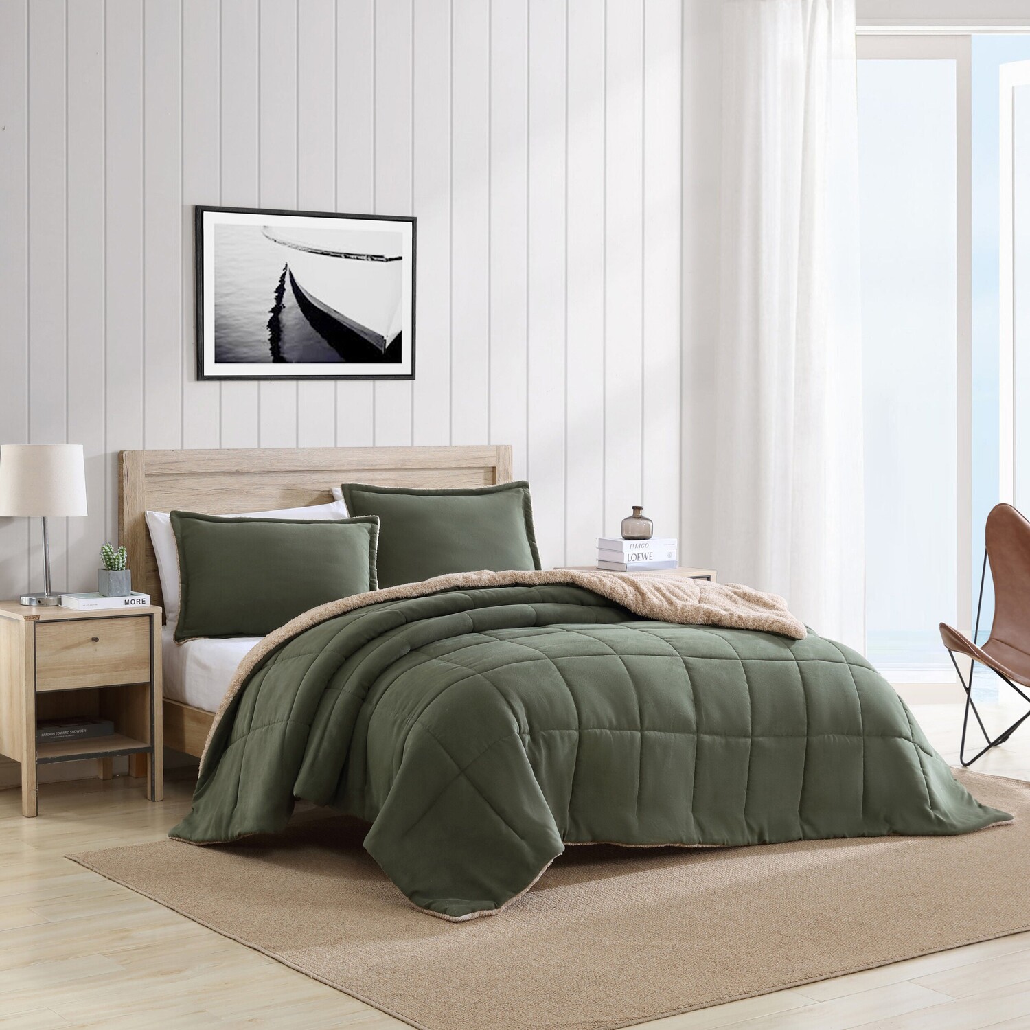 

Двустороннее одеяло и накидка Nautica Beckett Green Twin, цвет Forest Night Heather