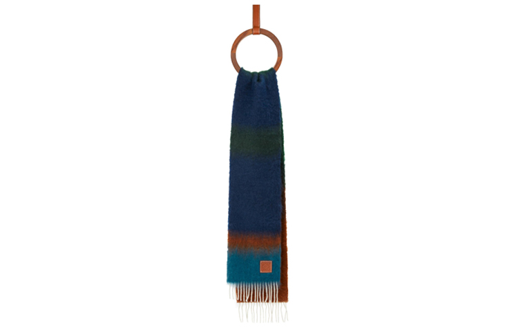 

LOEWE Вязаный шарф унисекс, Brown Green