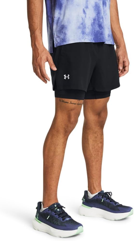 

Under Armour мужские шорты Launch Run 5-inch 2-in-1, (001) Black/Black/Reflective