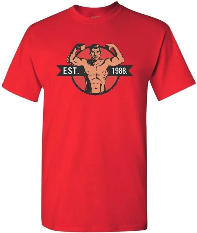 Футболка Gym Muscle T-Shirt, основанная в 1988 году, для фитнеса и наращивания мышечной массы, унисекс