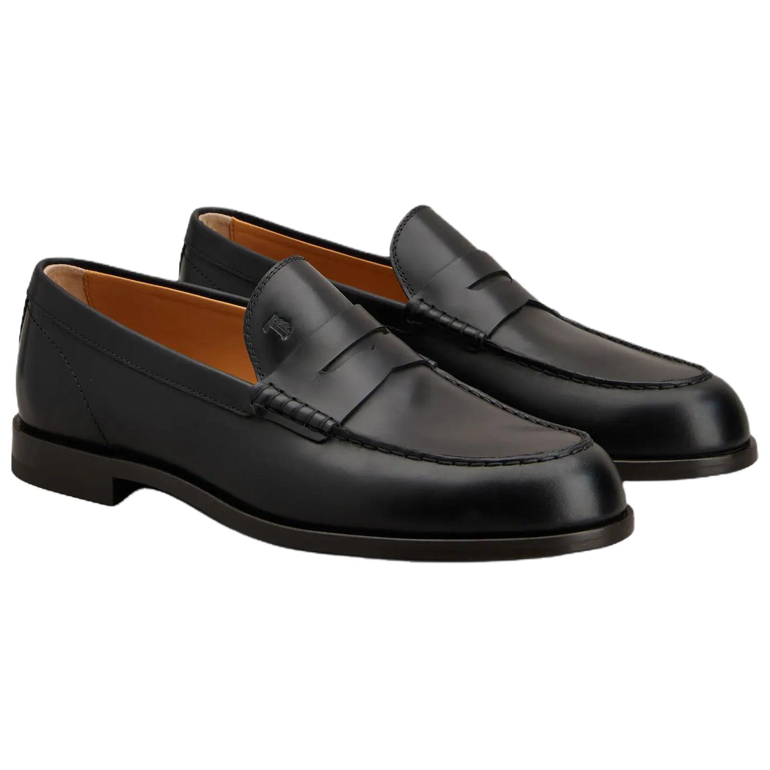 TOD'S Кожаные лоферы для мужчин черные — фото 4
