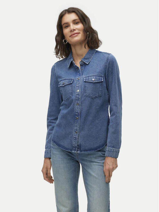 

Джинсовая рубашка regular fit Vero Moda, синий