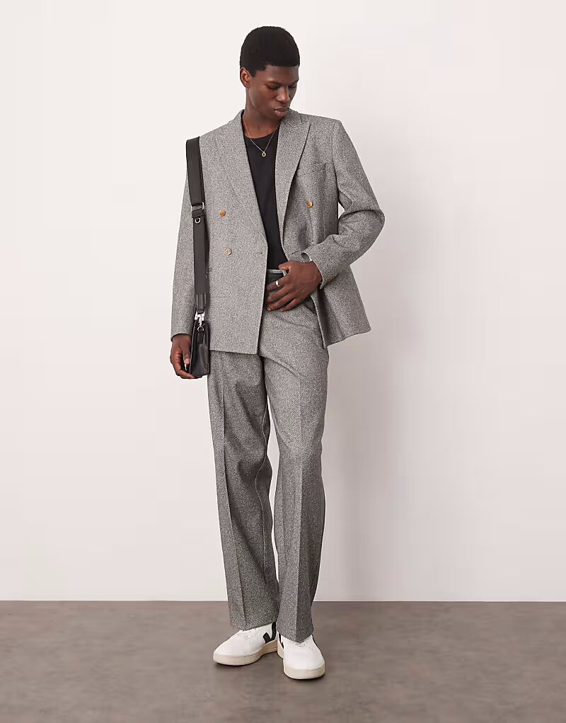 

Плотные брюки широкого кроя ASOS DESIGN серого цвета