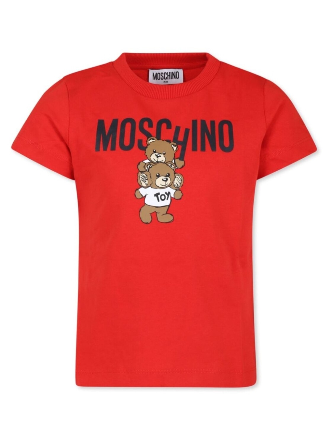 

Moschino Kids футболка из эластичного хлопка с логотипом, красный