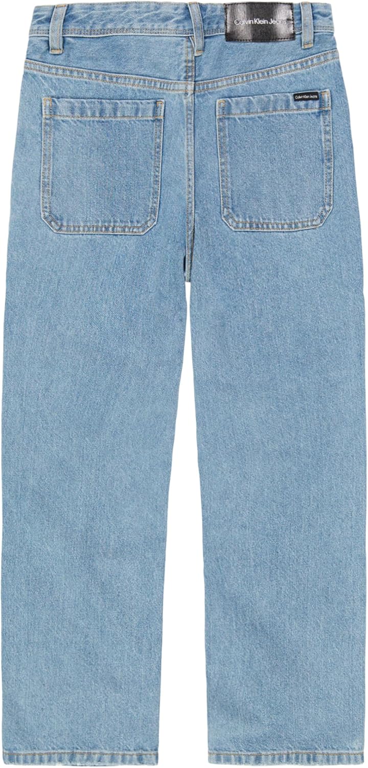 Джинсы Calvin Klein Jeans для мальчиков, практичные, с четырьмя карманами и застежкой-молнией, Y2K Stone — фото 2
