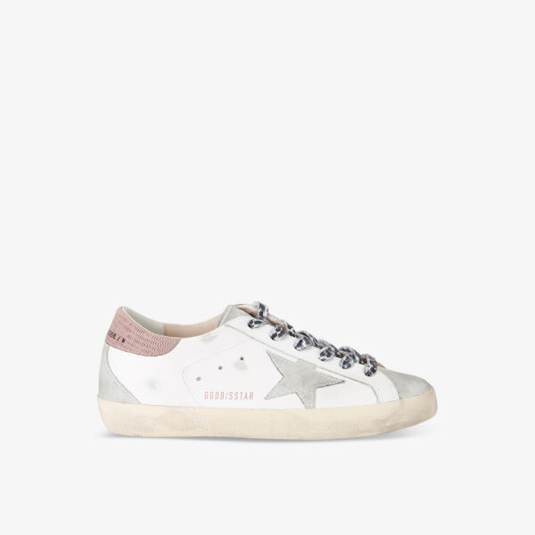 

Женские кожаные низкие кроссовки superstar 11868 с вышитыми звездами Golden Goose, белый
