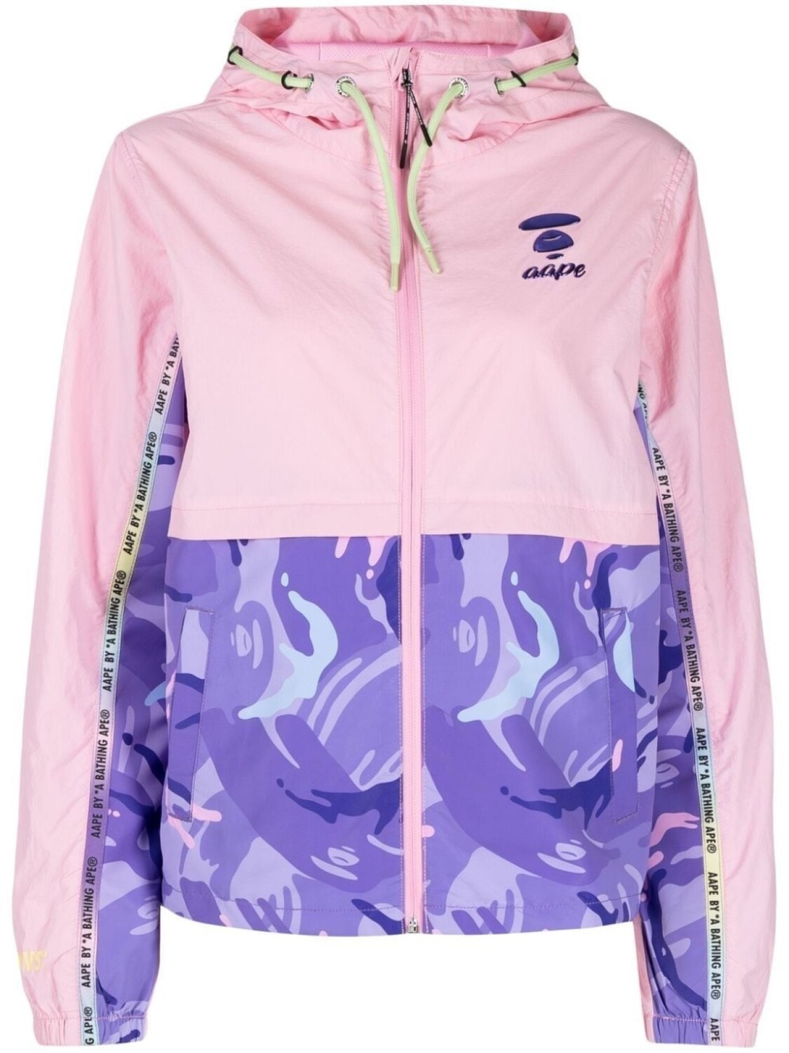 

A Bathing Ape жакет на молнии с камуфляжным узором, розовый