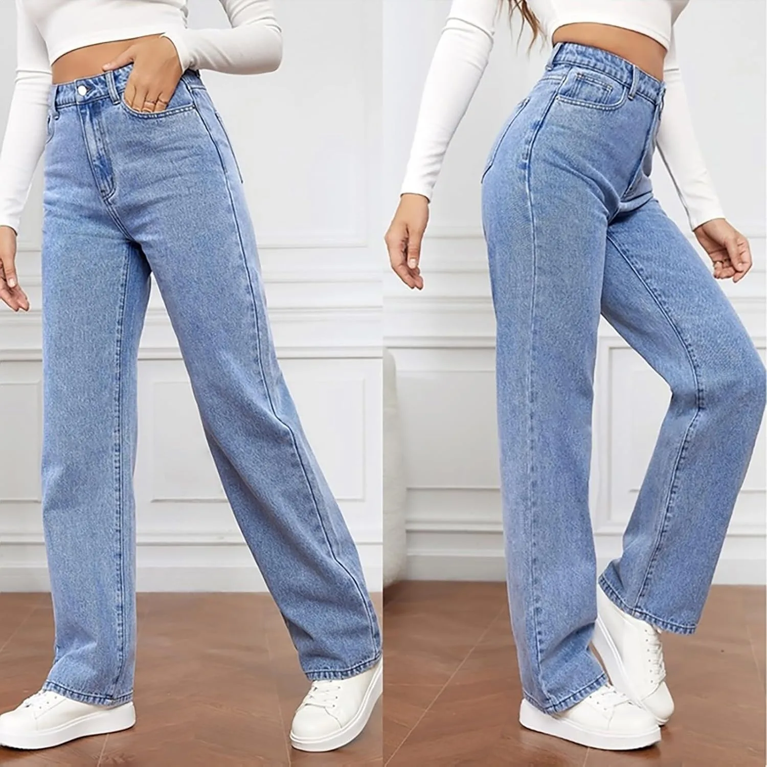 Женские джинсы sweatpant прямые boyfriend низкая посадка мешковатые — фото 4