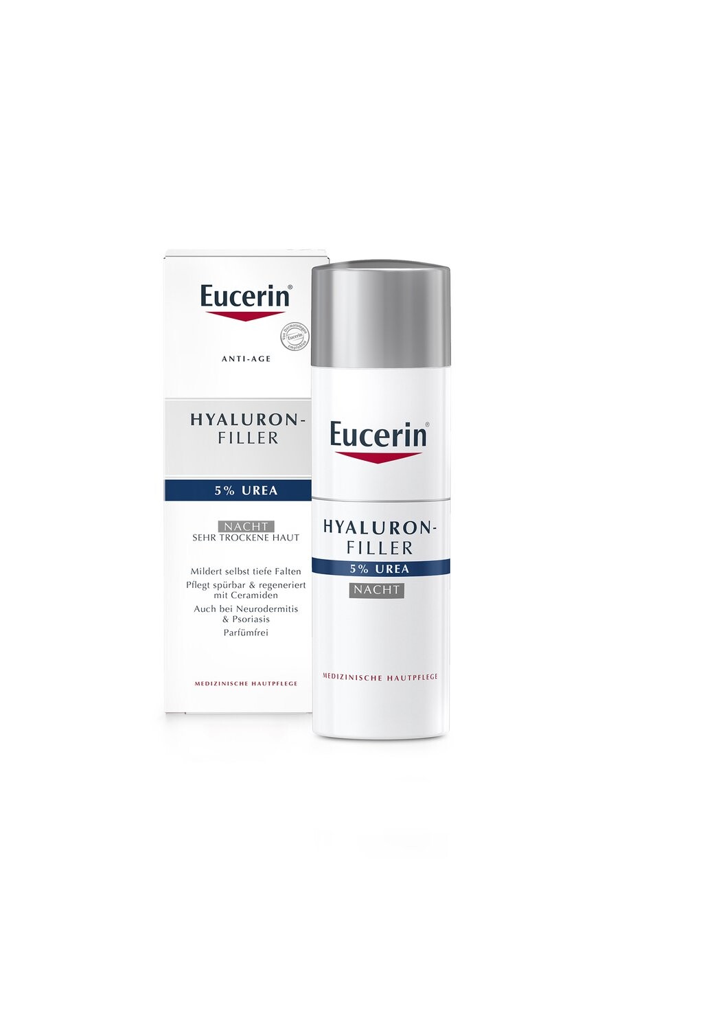 Крем для лица Eucerin — Ночной уход ANTI AGING NACHTPFLEGE HYALURON-FILLER UREA, MILDERT FALTEN — фото 2