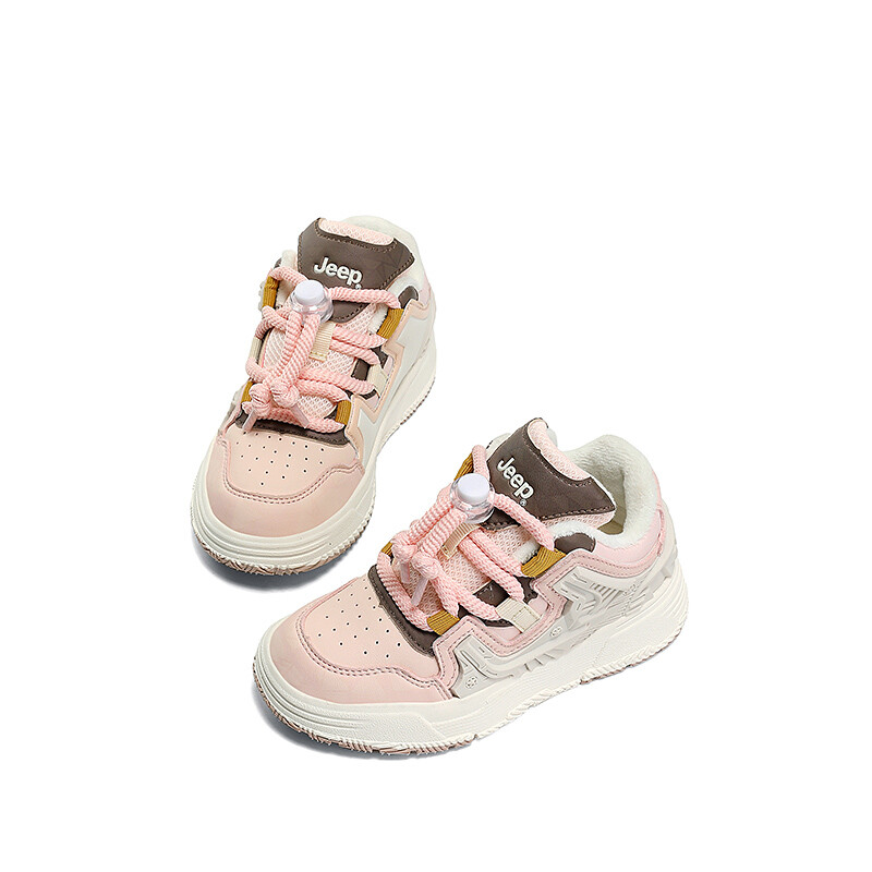 Детские кроссовки для скейтбординга Kids Low-top Pink/Yellow Jeep, розовый — фото 3