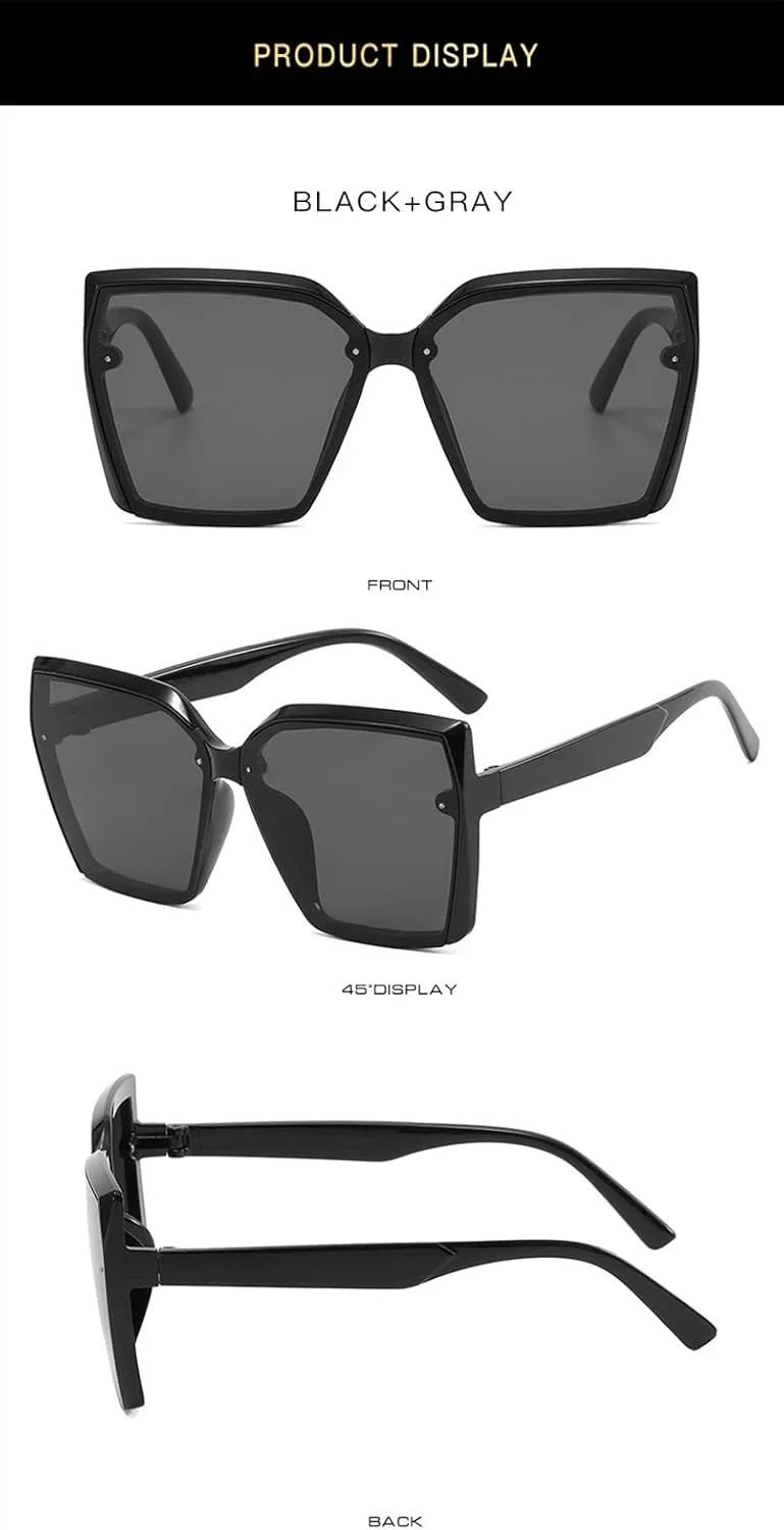 

Солнцезащитные очки, квадратные, большие, модные, декоративные солнцезащитные очки, солнцезащитные очки с защитой от УФ-излучения для мужчин и женщин LXPYMXDP, E