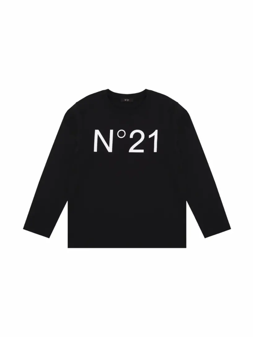 

Хлопковый лонгслив с логотипом N°21, черный