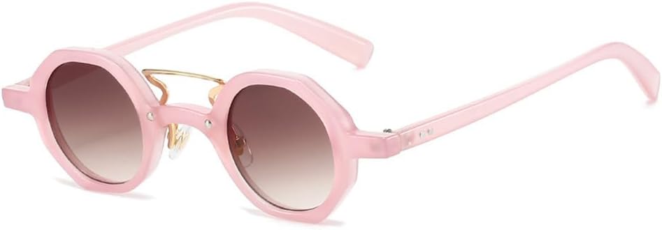 

Круглые женские солнцезащитные очки UV400 с двойной перемычкой, панк-стиль, заклепки, градиентный дизайн, для занятий спортом на открытом воздухе и верховой езды UYPTK, Pink Pink