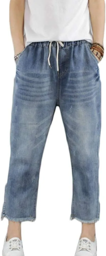 

Женские укороченные джинсы с эластичным поясом и карманами FTCayanz