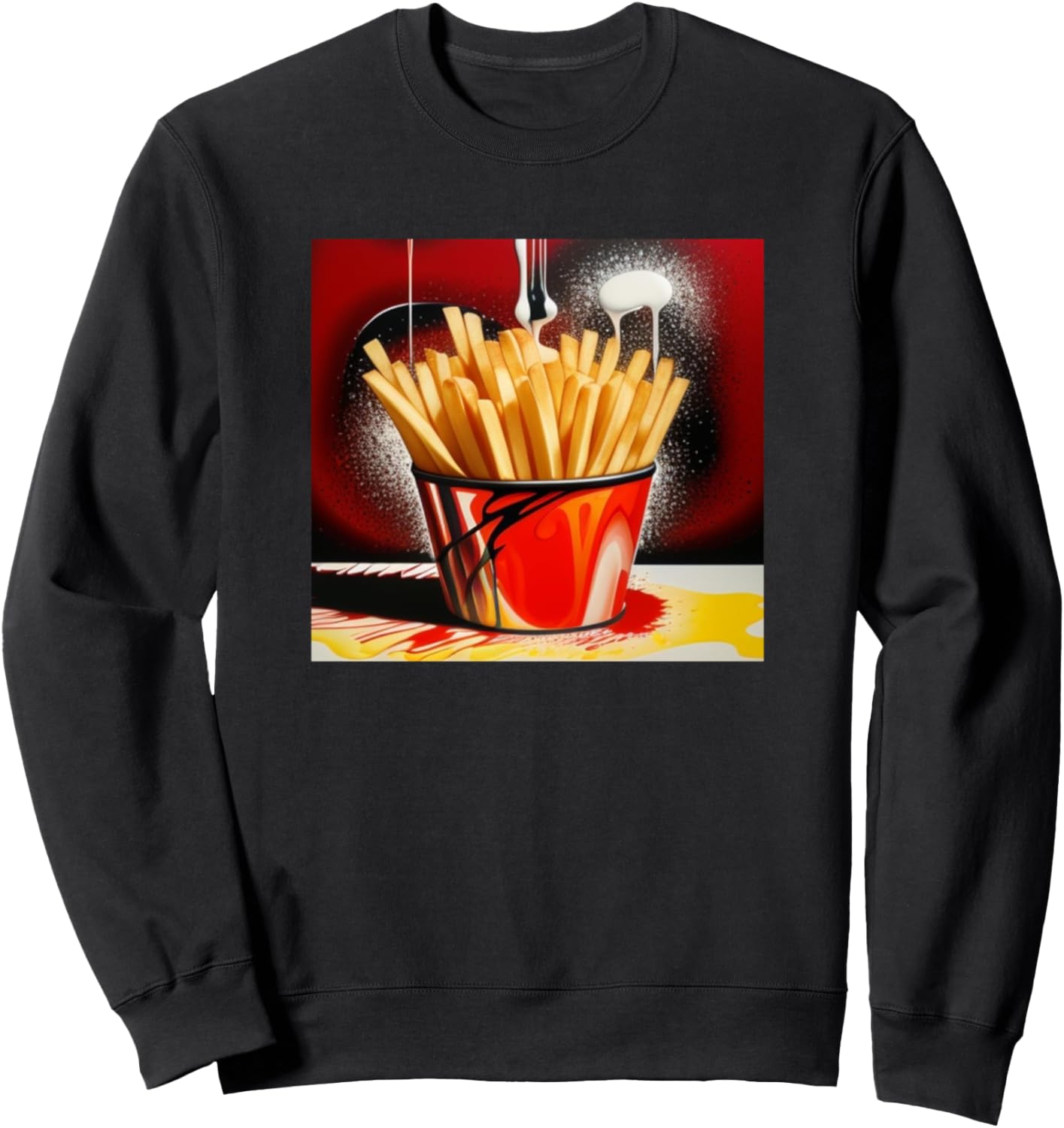 

Красочная толстовка для любителей картофеля фри из фастфуда French Fries - Food Men Women Kids Boys Girls Gift, черный