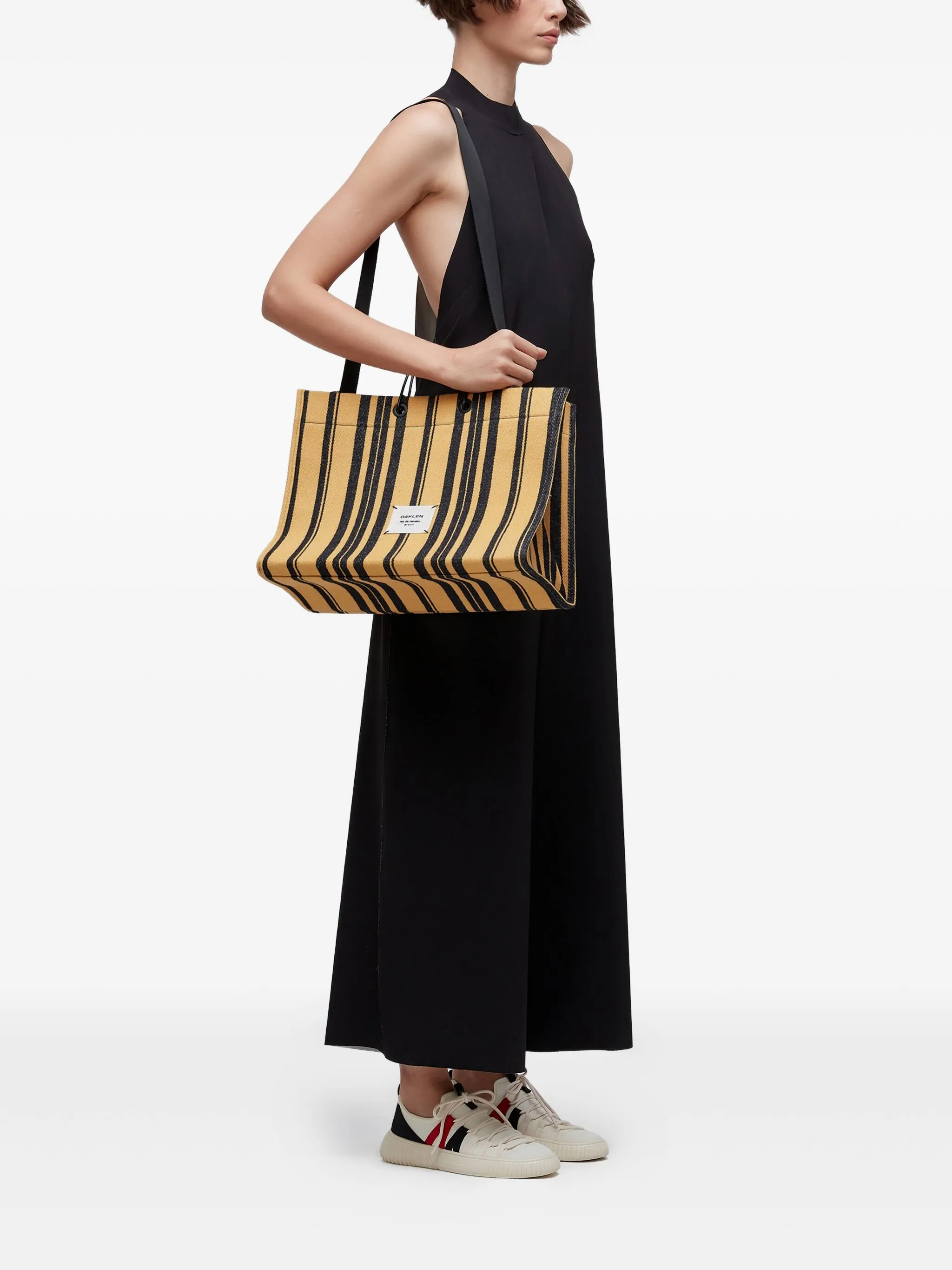 

Большая сумка-тоут в полоску Osklen, желтый