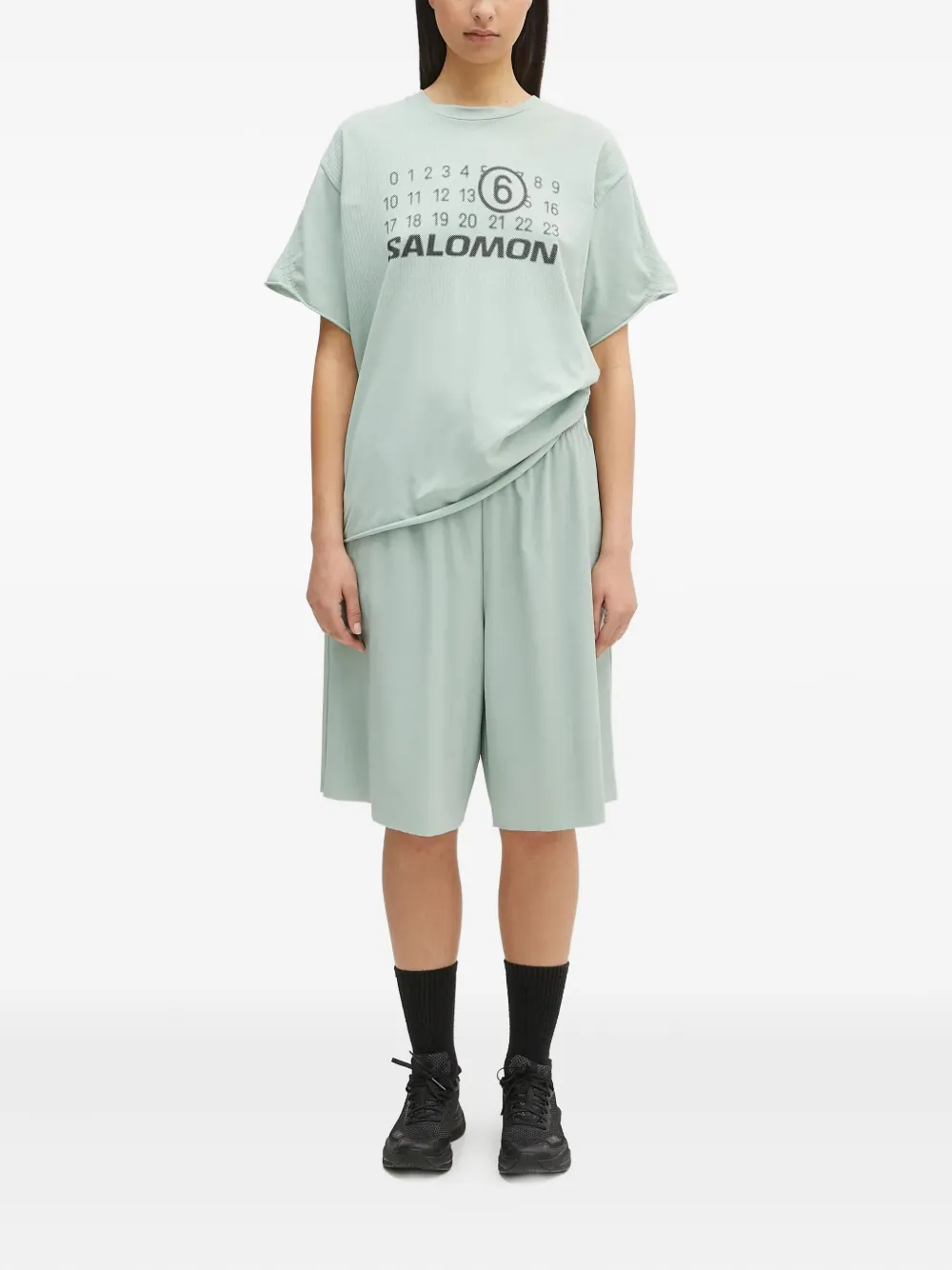 Бесшовная футболка с принтом из коллаборации с Salomon Mm6 Maison Margiela, зеленый — фото 2