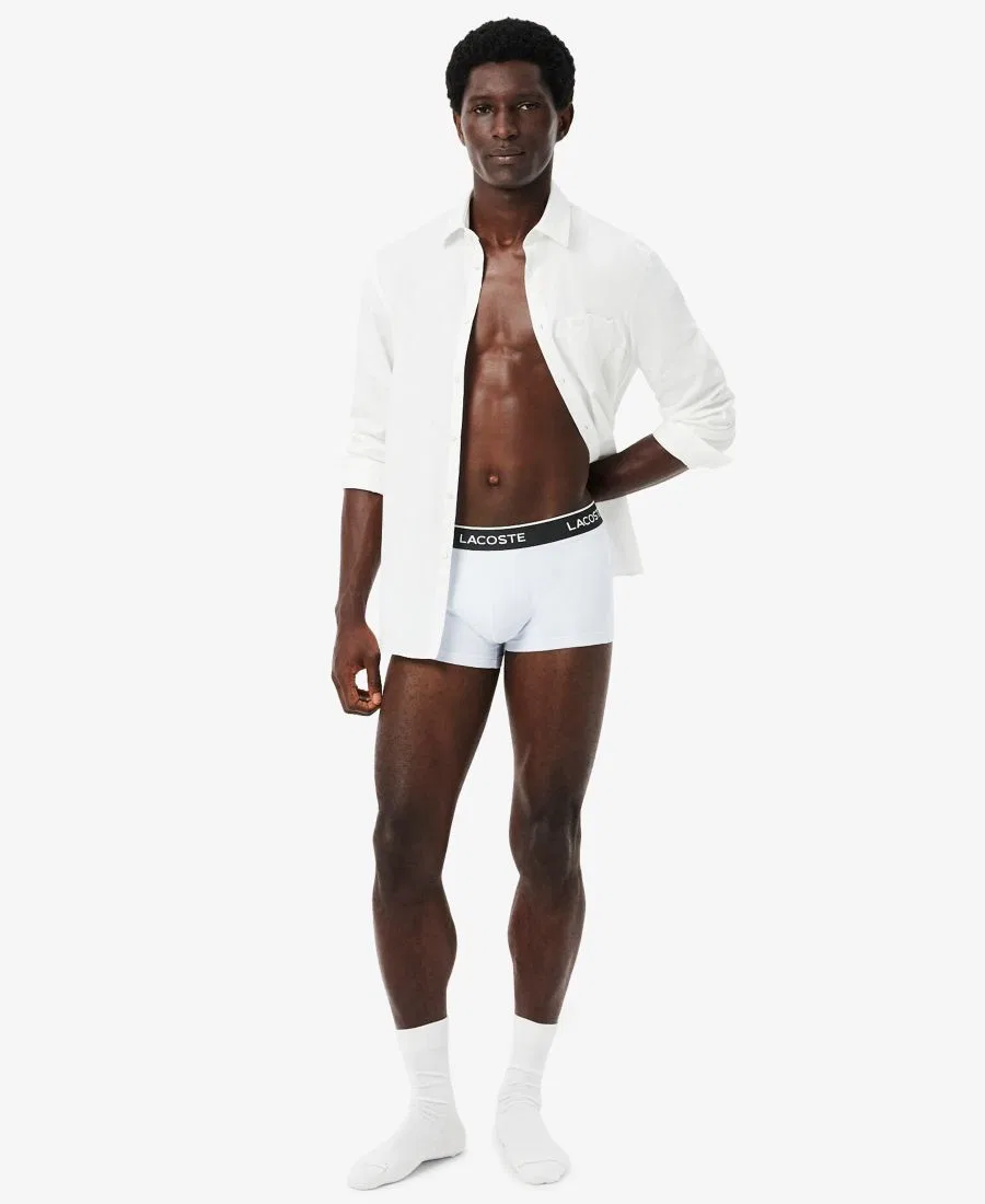 Мужские плавки Lacoste, комплект из 3 штук, стандартный крой, зеленый/черный/белый — фото 2