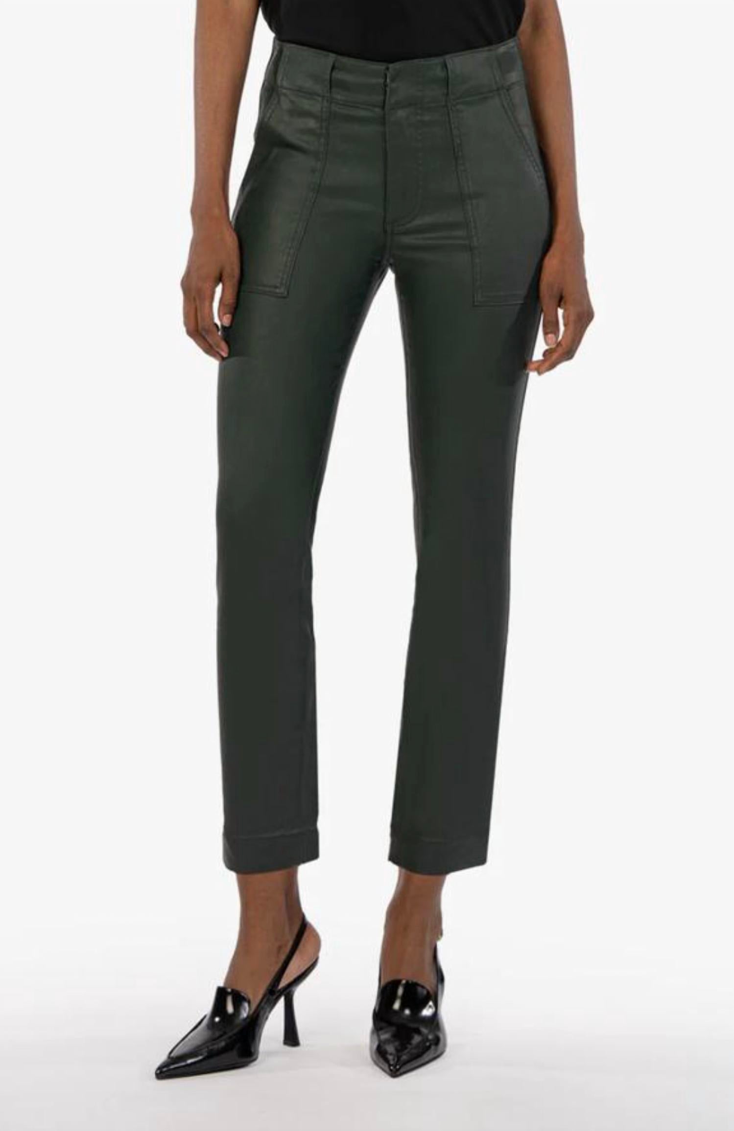 

Прямые джинсы Reese Coated Ankle Jeans In Forest KUT FROM THE KLOTH
