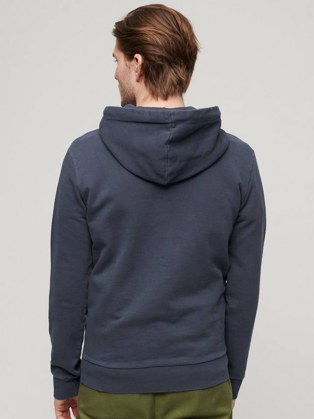Хлопковая толстовка с медной этикеткой Superdry, цвет French Navy — фото 2