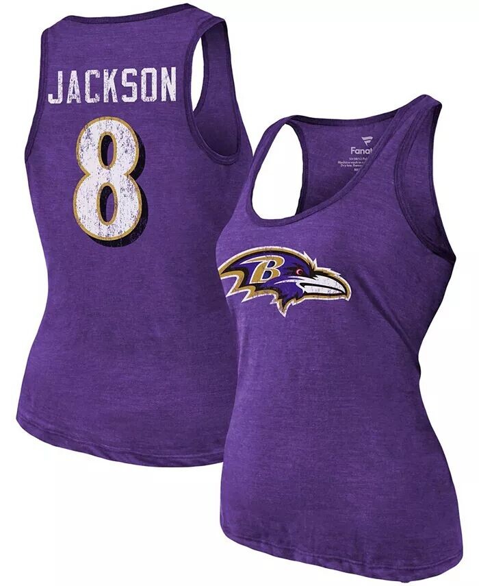 

Женская фиолетовая майка с принтом Baltimore Ravens, номер, три-смес Fanatics